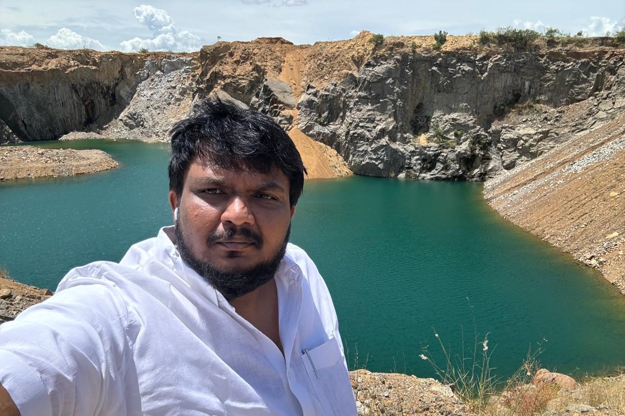 Construction worker operating machinery